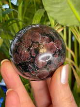 Load image into Gallery viewer, Garnet in Astrophyllite Sphere / Arfvedsonite
